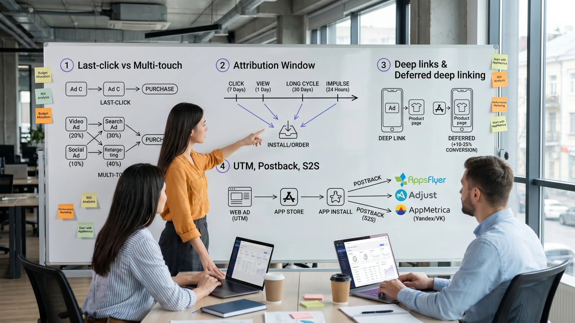 Атрибуция установок мобильного приложения: модели last-click и multi-touch, окно атрибуции и источники трафика