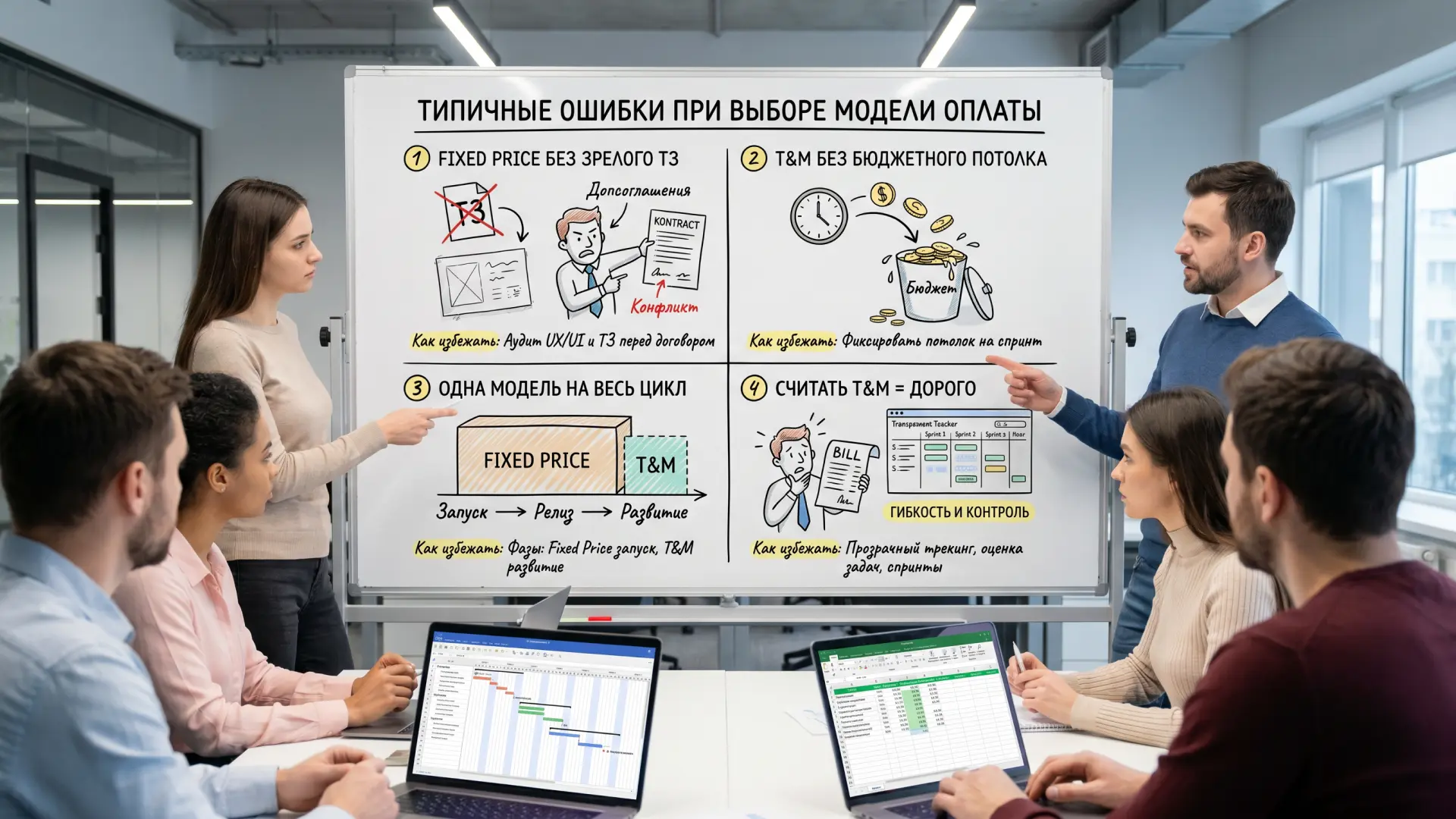 Типичные ошибки при выборе модели оплаты Fixed Price или Time & Materials, FITTIN
