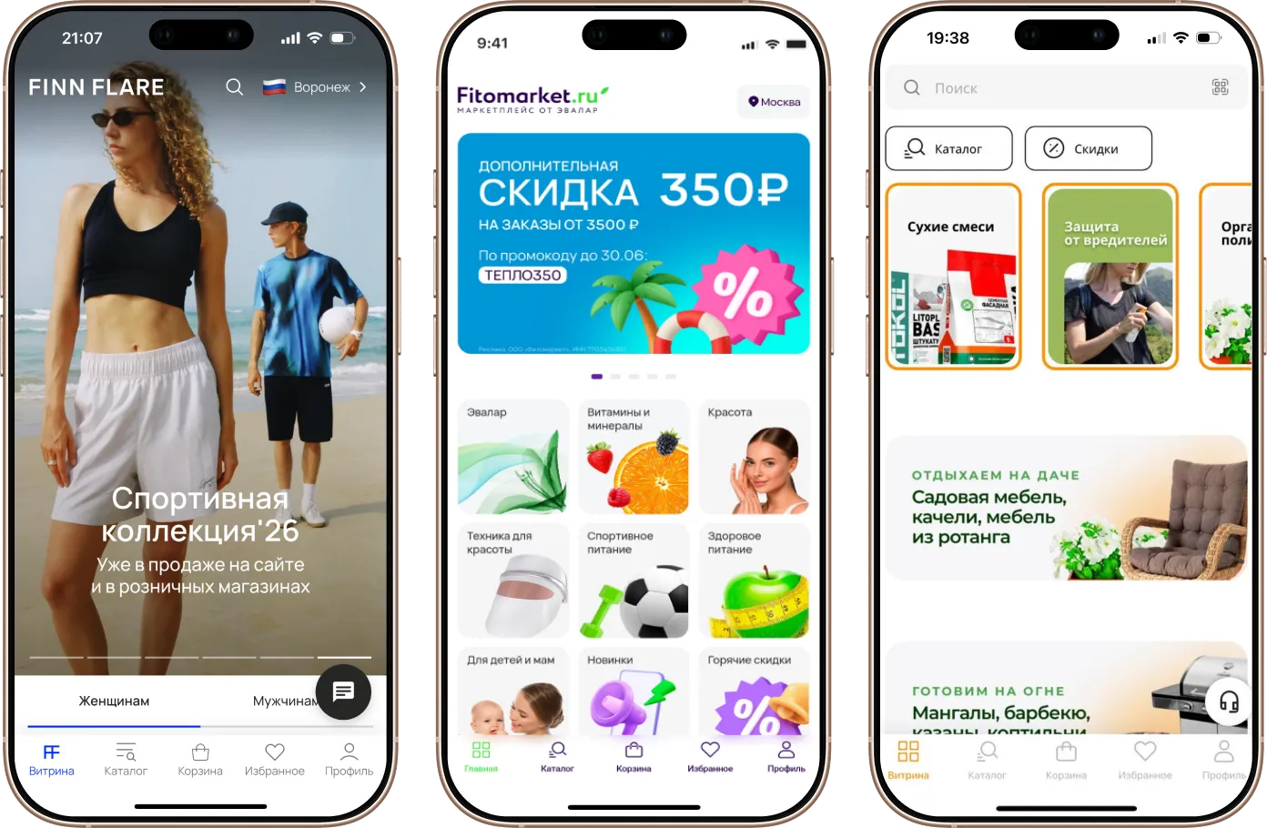 Кейсы серверной разработки и интеграций FITTIN: Апельсин, Фитомаркет, Finn Flare