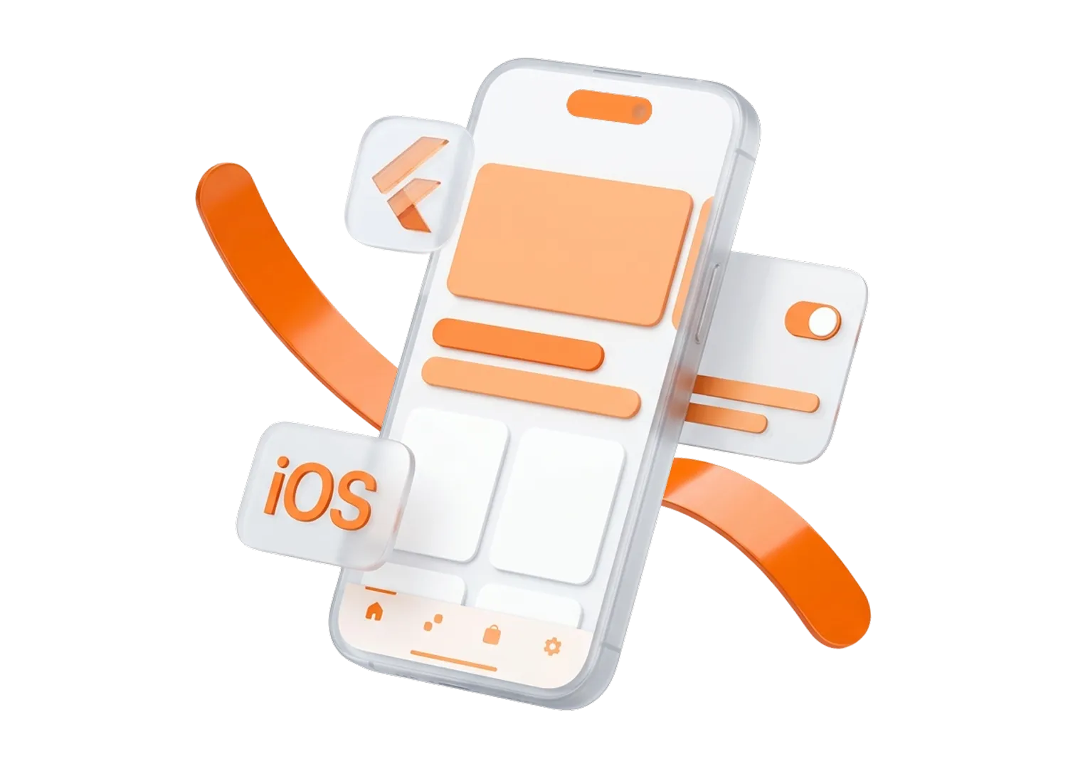 Разработка мобильного приложения для iOS на Flutter: интерфейс приложения на экране iPhone
